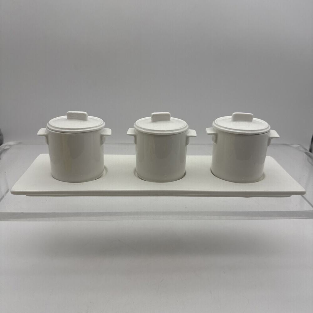 Maxwell & Williams White Basics 7 pc Relish Set Condiment Mustard Ketchup Relish